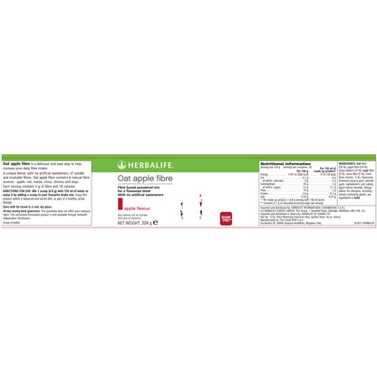 Herbalife Oat Apple fibre supplement packaging with label details.