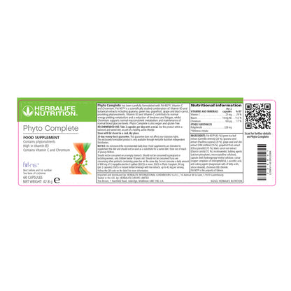 Herbalife Nutrition Phyto Complete supplement label on a white background